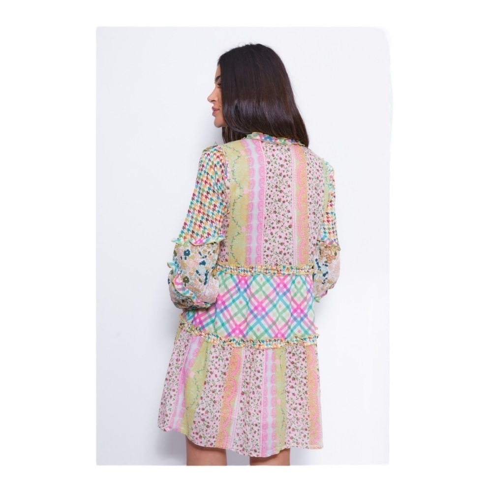 Barok Paris Spring Fling Patchwork Mini Dress NWT… - image 8